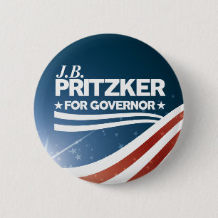 PRITZKER - JB Pritzker for Governor 6 Cm Round Badge