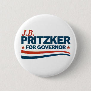PRITZKER - JB Pritzker for Governor 6 Cm Round Badge