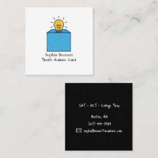 Private Academic Coach Professional Square Business Card