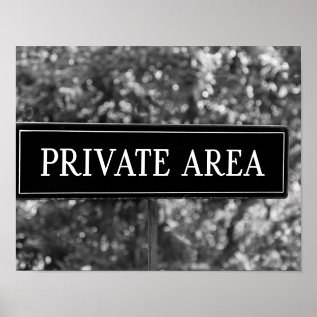 PRIVATE AREA Sign (Front)
