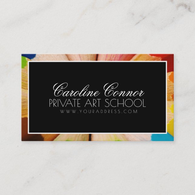 Private Art School Black & White Bold Card (Front)