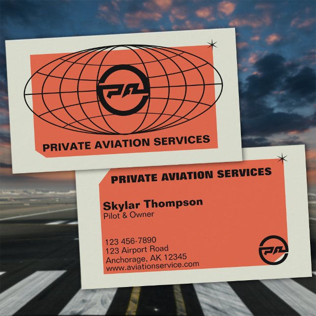 Private Aviation Services Business Card (Creator Uploaded)