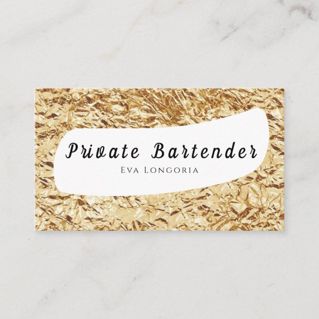 Private Bartender Business Card (Front)