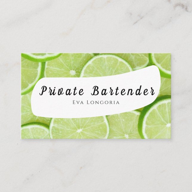 Private Bartender Business Card (Front)