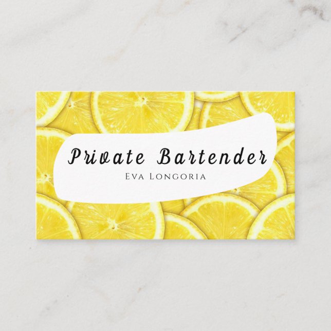 Private Bartender Business Card (Front)