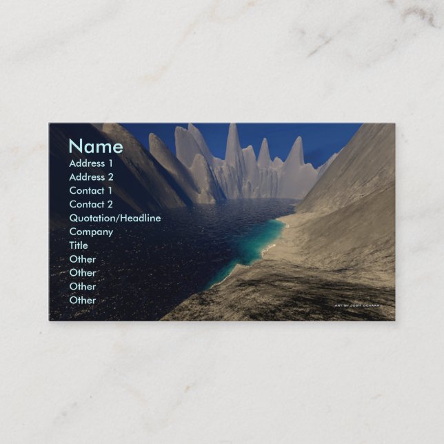 Private Beach Business Card Template (Front)