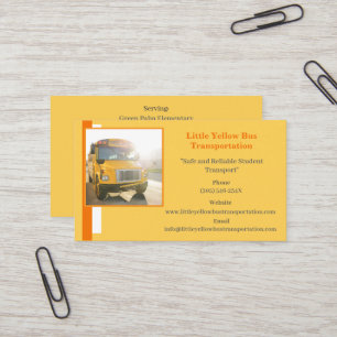 Private Bus Driver Yellow School Bus Business Card