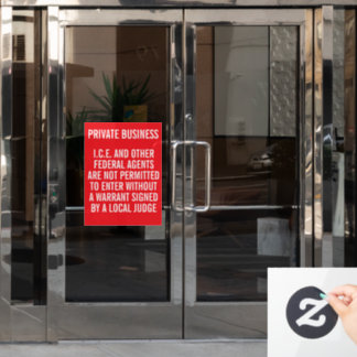 Private Business Know Your Rights Window Cling