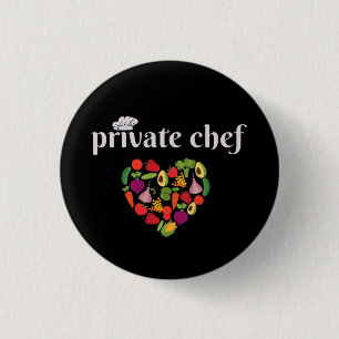 Private Chef Food Lover Valentines Day 3 Cm Round Badge