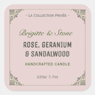 Private Collection Handcrafted Candle Label Pink
