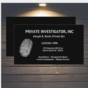 Private  Detective Investigator Business Cards