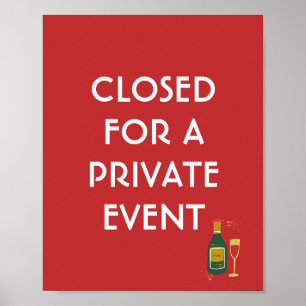 Private Event Closure Sign, Event Poster