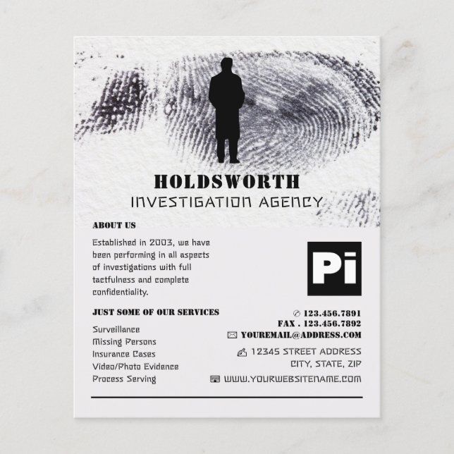 Private Eye Design, Private Detective Investigator Flyer (Front)