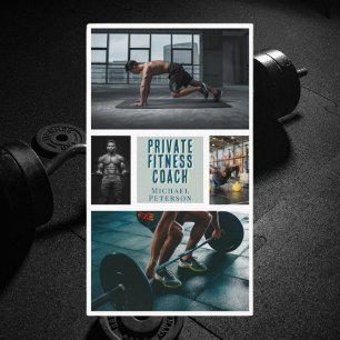 Private fitness coach nutrition gym Business Card