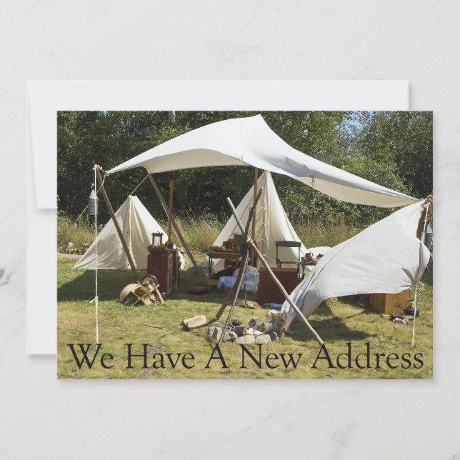 Private Funny Change of Address Card - Camp (Front)