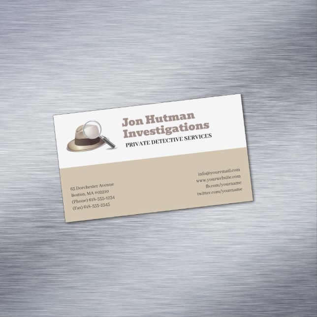 Private Investigat | Detective Professional Magnetic Business Card (In Situ)