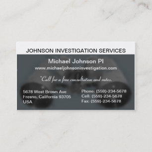 Private Investigation Business Card