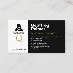 Private Investigations Detective Professional Business Card