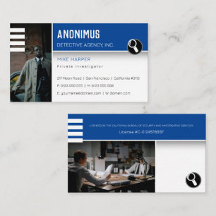 Private Investigations Detective Professional Business Card