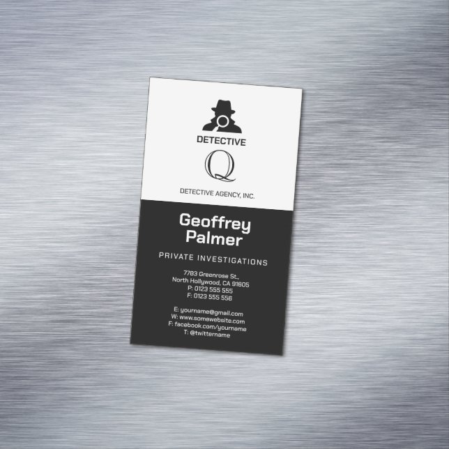 Private Investigations | Detective Professional Magnetic Business Card (In Situ)