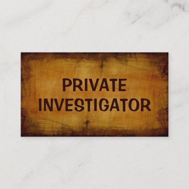 Private Investigator Antique Business Card (Front)