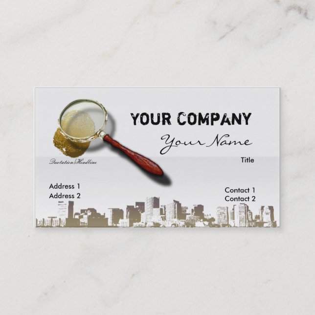 Private Investigator Business Card (Front)
