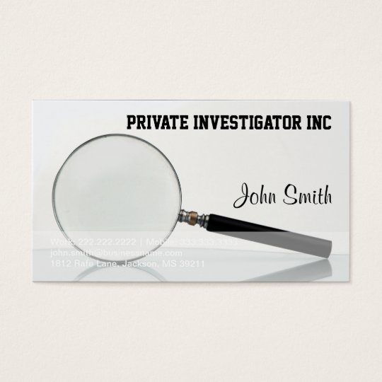Private Investigator business card