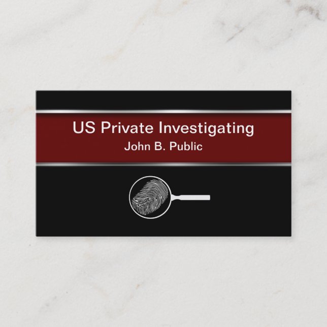 Private Investigator  Business Cards (Front)