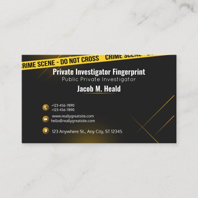 private investigator business cards,Detective  Business Card (Front)