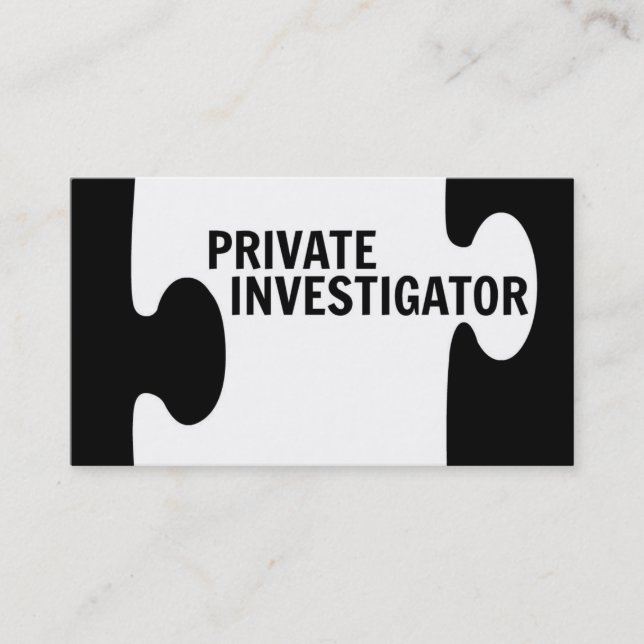 Private Investigator Puzzle Piece Business Card (Front)
