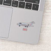 Private jet cartoon illustration