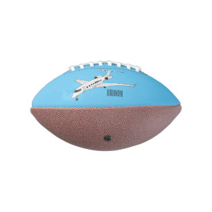 Private jet cartoon illustration american football