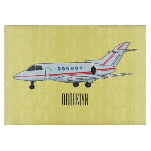 Private jet cartoon illustration cutting board