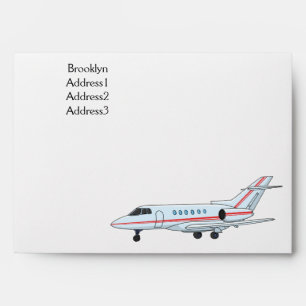 Private jet cartoon illustration envelope
