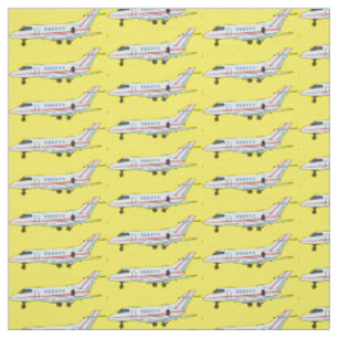Private jet cartoon illustration fabric