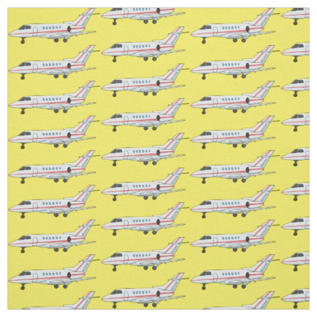 Private jet cartoon illustration fabric (Swatch)