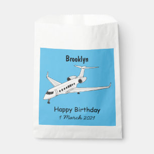 Private jet cartoon illustration favour bags