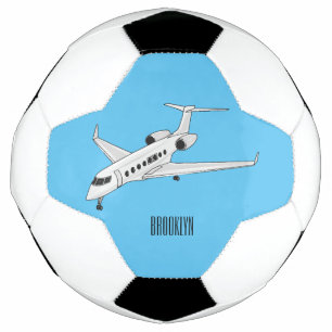 Private jet cartoon illustration football