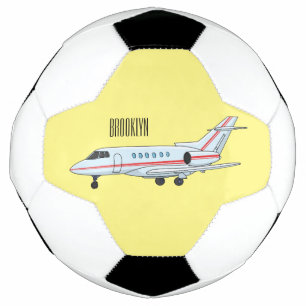 Private jet cartoon illustration football