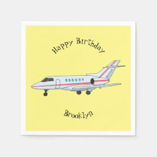 Private jet cartoon illustration  napkin