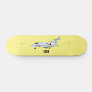 Private jet cartoon illustration skateboard