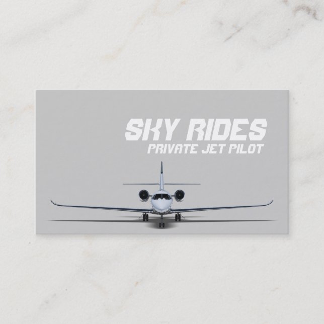 Private Jet Plane Pilot Sale Business Card (Front)