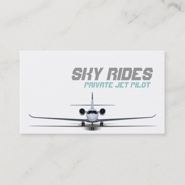 Private Jet Plane Pilot Sale Business Card (Front)