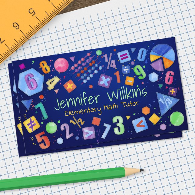 Private Math Tutor - Early grades, elementary Busi Business Card (Creator Uploaded)