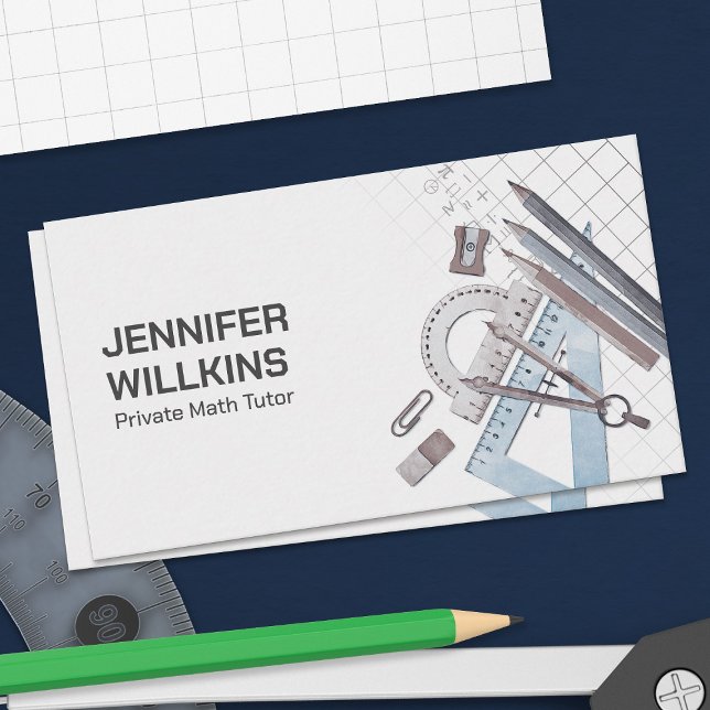 Private Math Tutor - Mathematics Educator  Business Card (Creator Uploaded)