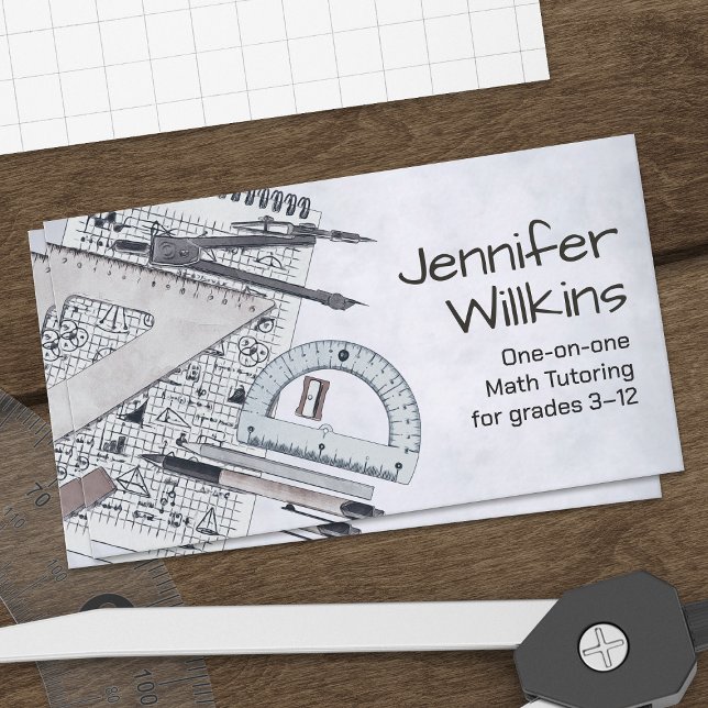 Private Math Tutor - Mathematics Educator Business Card (Creator Uploaded)