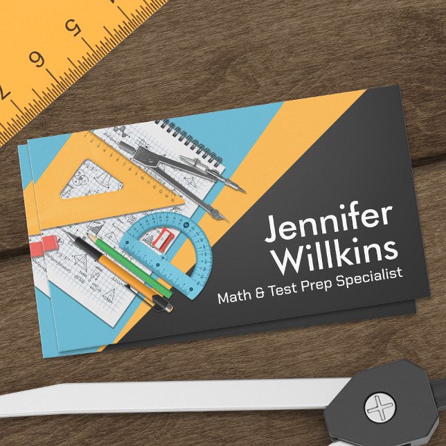 Private Math Tutor - Mathematics Educator Business Card (Creator Uploaded)