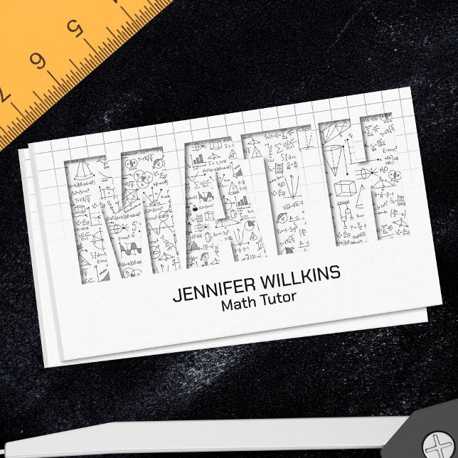 Private Math Tutor - Mathematics Educator Business Card (Creator Uploaded)