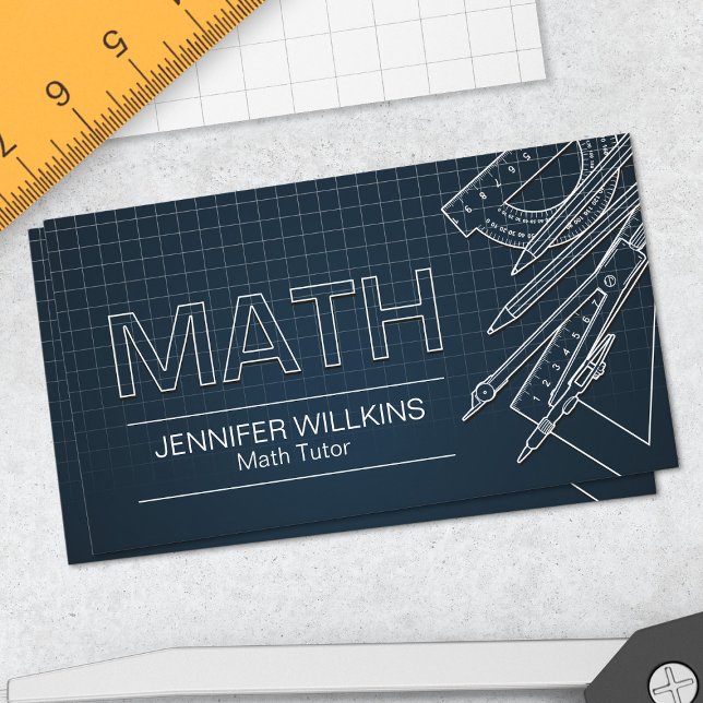 Private Math Tutor - Mathematics Educator Business Card (Creator Uploaded)