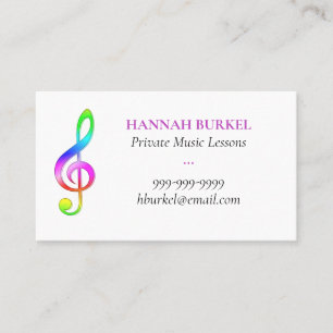 Private Music Lesson Business Cards